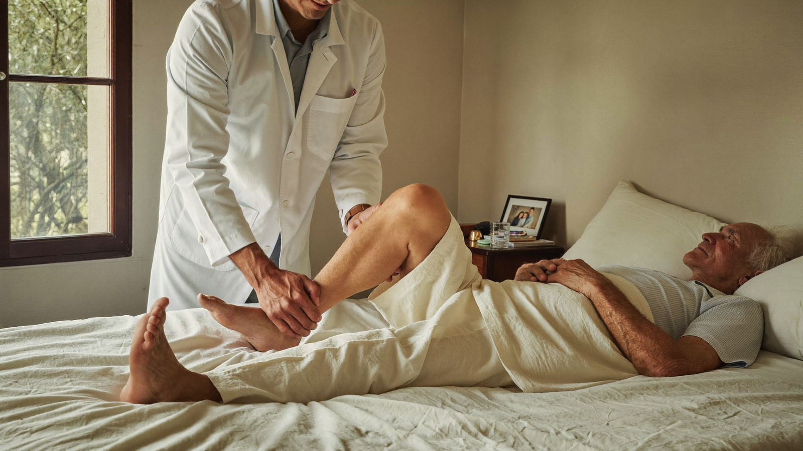 Fisioterapia domiciliar paciente acamado mobilização